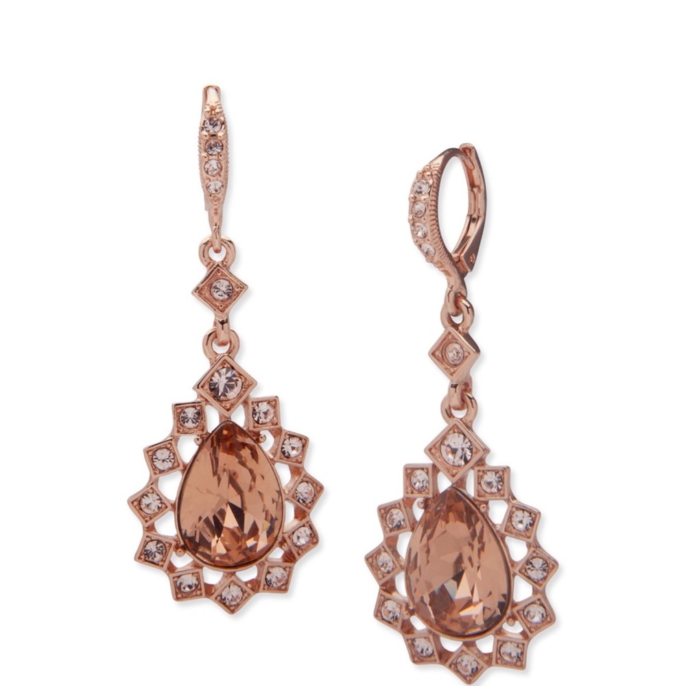 Givenchy Geo Crystal Halo Teardrop Earrings